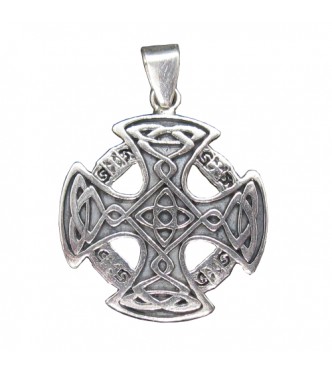 PE001409 Sterling Silver Pendant Celtic Cross Genuine Solid Hallmarked 925 Handmade